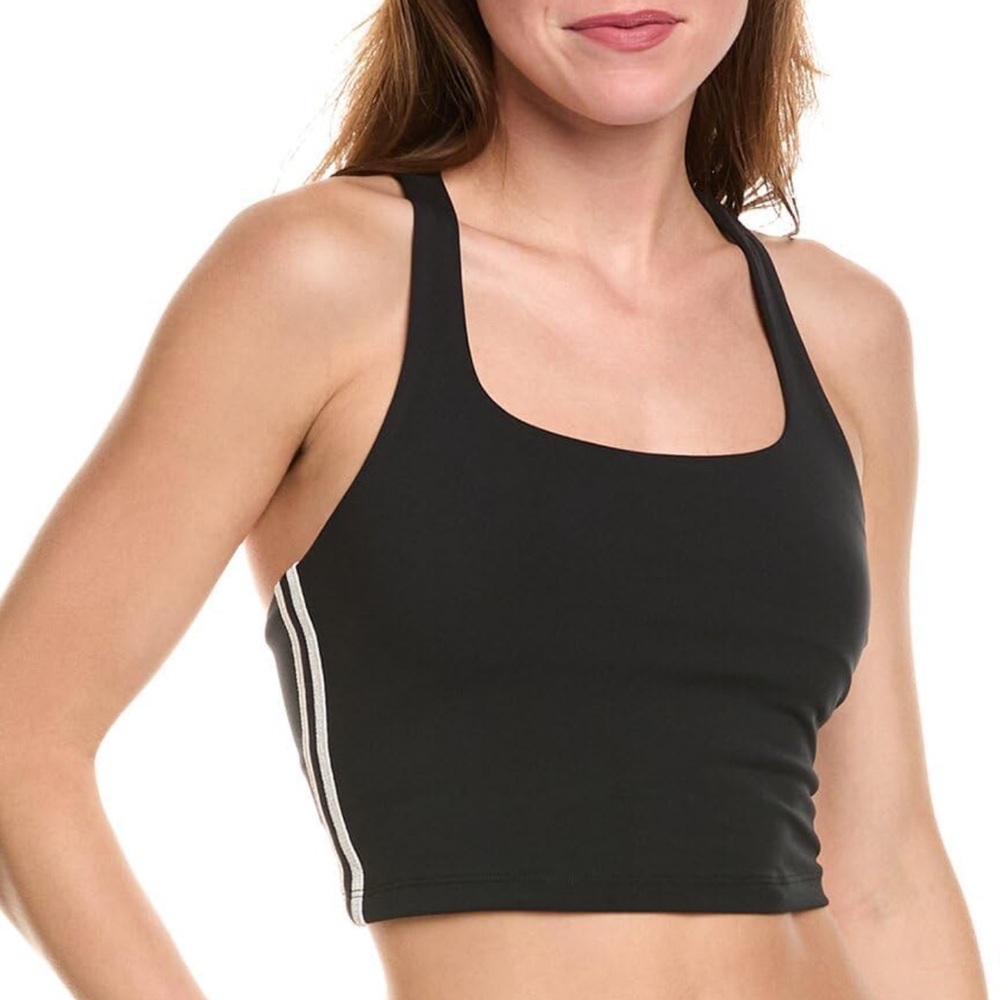 Spiritual Gangster Shakti Dream Tech Striped Black Sports Bra Tank Top